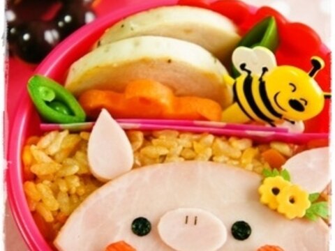 ＊キャラ弁＊　ペタっとぶたちゃん♡